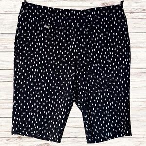 T Tahari Black Shorts with White Spot Print